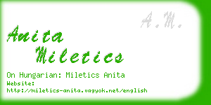anita miletics business card